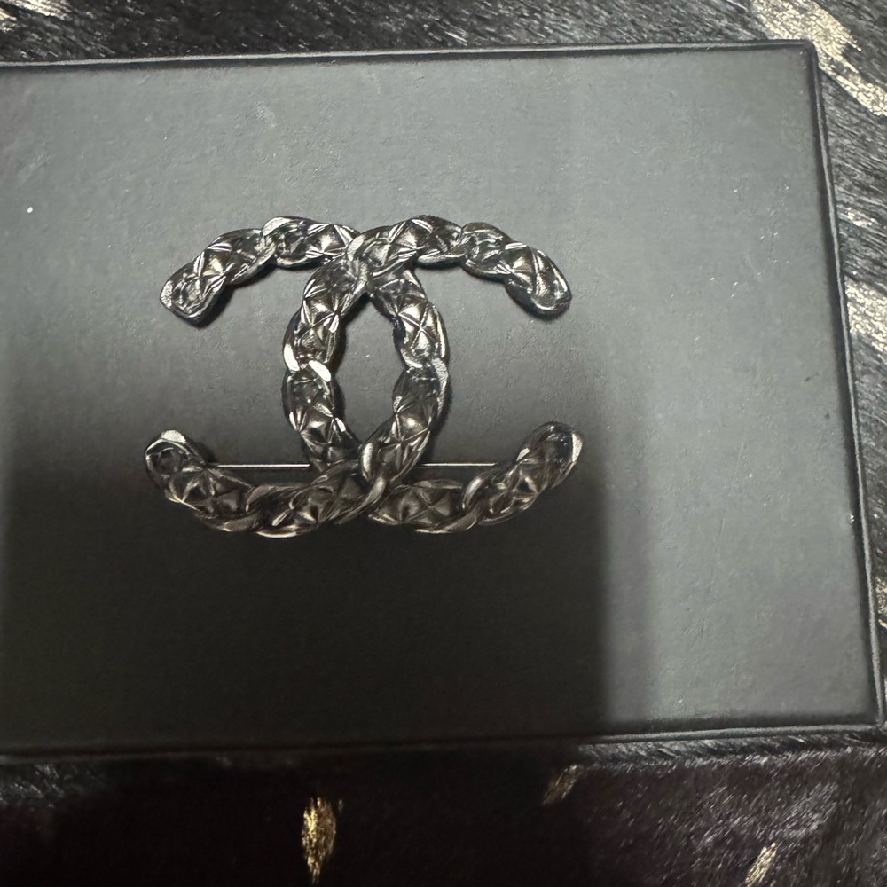 Chanel logo brooch brand new